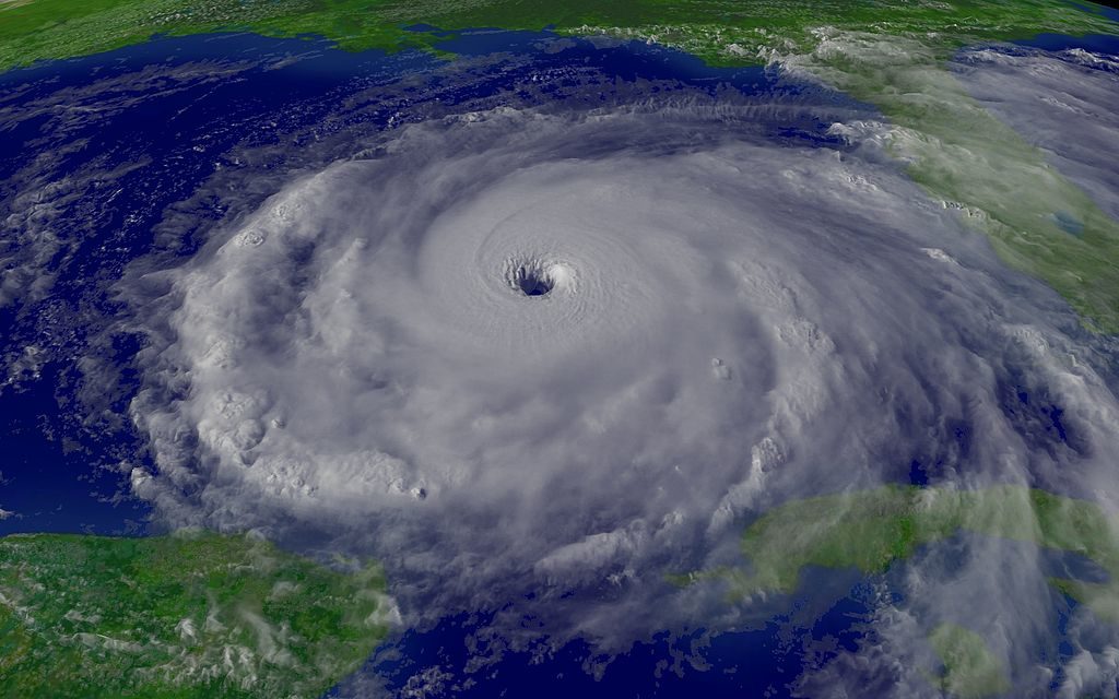 a view of a hurricane from outer space