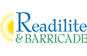 Logo of Readilite & Barricade featuring stylized text with a crescent moon graphic on the left