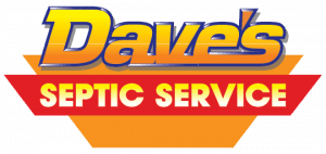Dave's Septic Service logo featuring bold, colorful text with a blue and yellow gradient on "Dave's" and red background on "Septic Service"