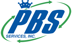PBS Services Inc. logofeaturing stylized blue letters with a crown above the letter 'p'