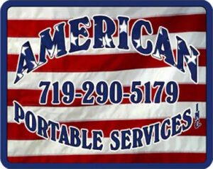 American Portable Services logo with American flag-inspired design, with stars and stripes in red, white, and blue