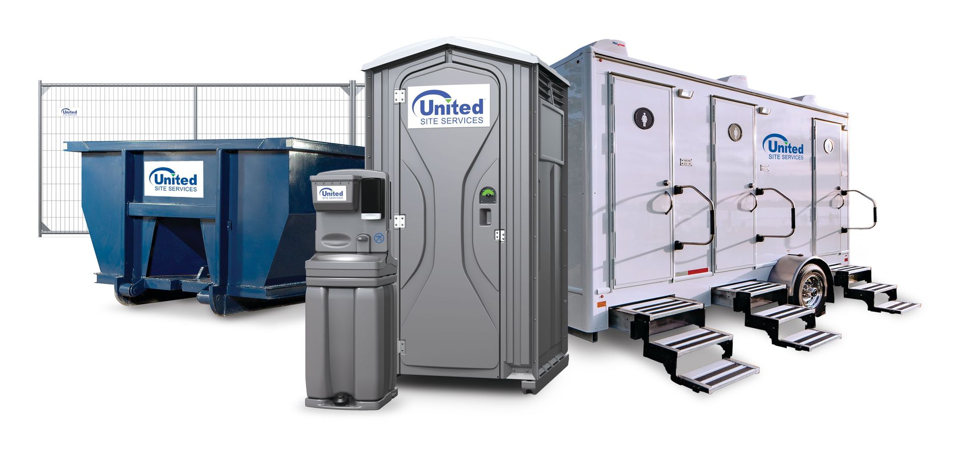 A portable toilet and a trash can placed next to each other in an outdoor setting. A portable toilet and a trash can placed next to each other in an outdoor setting.