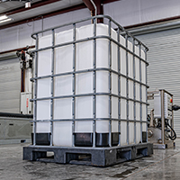 a water holding tank in a warehouse