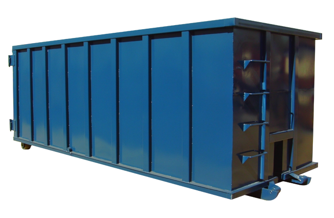 40-yard blue dumpster on a white background